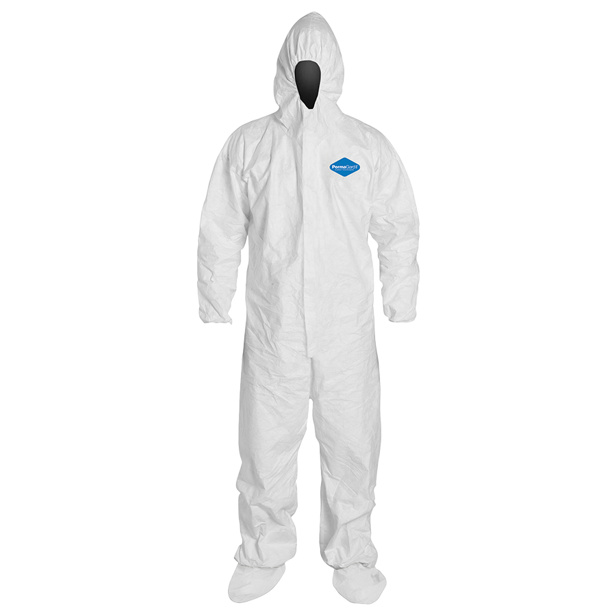 PermaGard™ Coverall w/ Attached Hood & Boots - 25/CASE