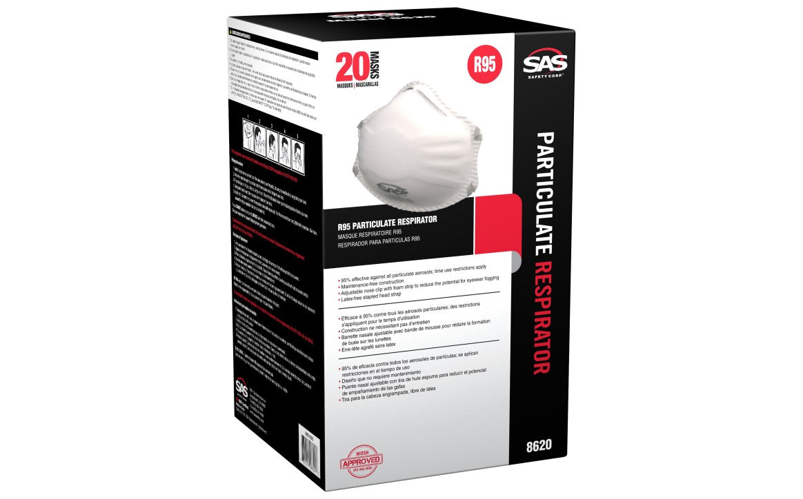 SAS - R95 Particulate Respirator 20/Box (Product # 8620)