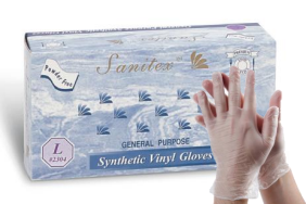 Vinyl Industrial Grade - Powder Free Gloves - 4 mil 9.5" Length - 100/BX - 10 BX/CASE