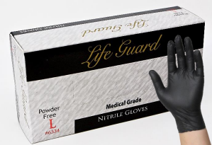 Black Nitrile Soft Medical Gloves  4 mil - 9.5" Length 100/BX - 10 BX/CASE