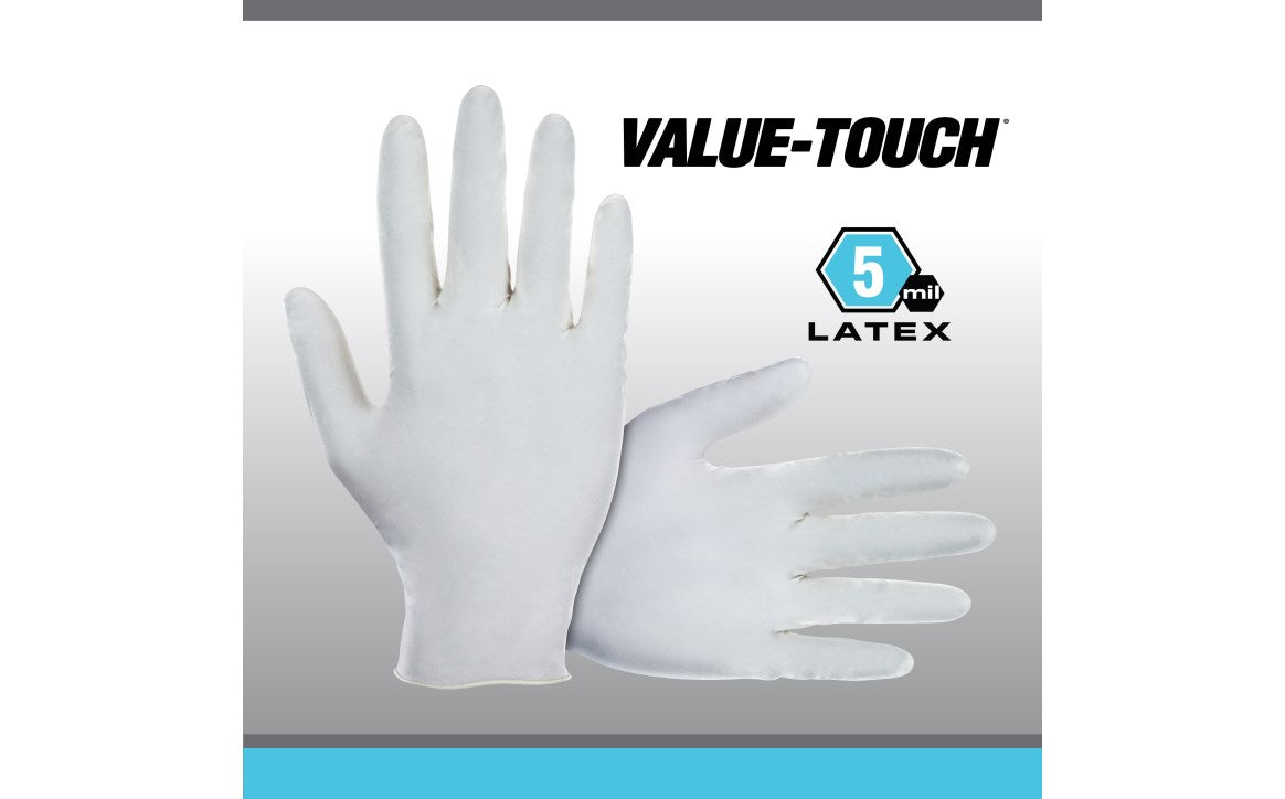 Value-Touch® Powdered Latex Disposable Gloves - 5 Mil - 100/BX - 10 BX/CASE