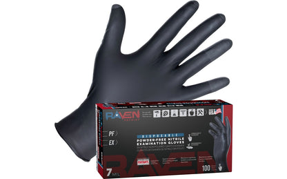 Raven® Patriot Powder-Free Exam Grade Nitrile Disposable Gloves - 7 Mil - 100BX - 10 BX/CASE