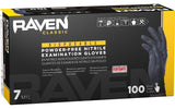 Raven® Powder-Free Exam Grade Nitrile Disposable Gloves - 7 Mil - 100/BX - 10 BX/CASE