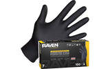 Raven® Powder-Free Exam Grade Nitrile Disposable Gloves - 7 Mil - 100/BX - 10 BX/CASE
