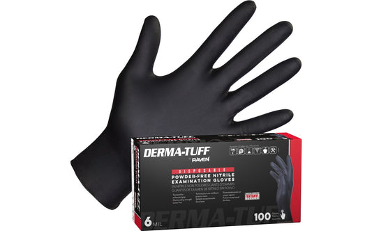 Derma-Tuff® Powder-Free Exam Grade Nitrile Disposable Gloves - 6 Mil - 100BX - 10 BX/CASE