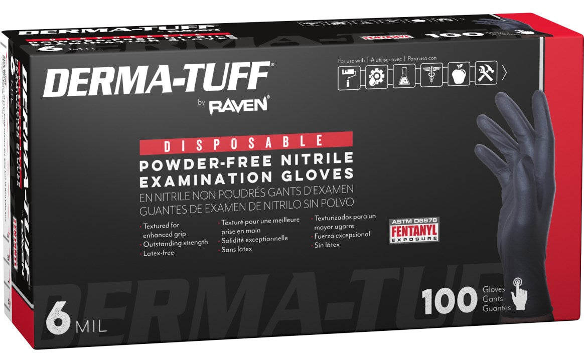 Derma-Tuff® Powder-Free Exam Grade Nitrile Disposable Gloves - 6 Mil - 100BX - 10 BX/CASE