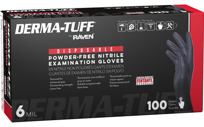 Derma-Tuff® Powder-Free Exam Grade Nitrile Disposable Gloves - 6 Mil - 100BX - 10 BX/CASE