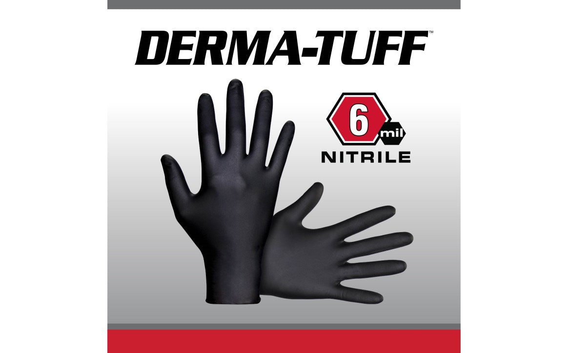 Derma-Tuff® Powder-Free Exam Grade Nitrile Disposable Gloves - 6 Mil - 100BX - 10 BX/CASE