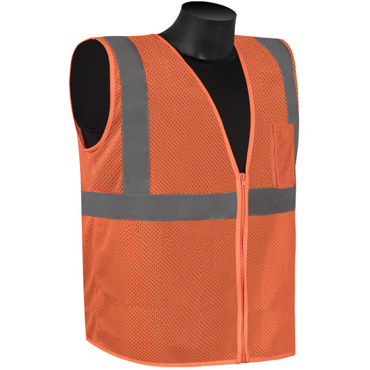 HiVizGard™ - Orange - Class 2 Economy Vest - 2" Silver
