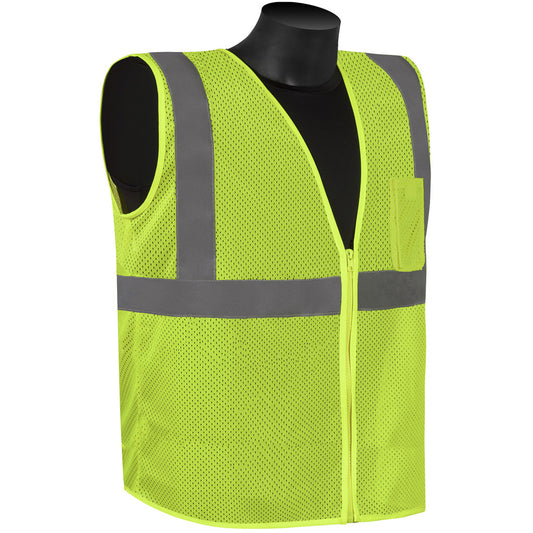 HiVizGard™ - Green - Class 2 Economy Vest - 2" Silver