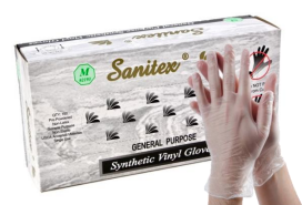 Vinyl Industrial Grade Powdered Gloves - 4 mil 9.5" Length - 100/BX - 10 BX/CASE