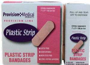 1" x 3" Plastic Bandage - 100 per Box (Product # 52139)
