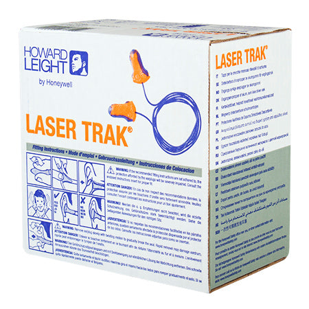 Leight/Laser-Trak® Contoured T-Shape Polyurethane Foam/Brass Corded Earplugs NRR: 32 dB - 100 per Box (Product # LT-30)