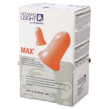 Leight Source 500 Contoured Bell Polyurethane Foam Uncorded Earplugs NRR: 33 dB - 500 per Box (Product # Max-1-D)